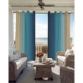 thumbnail image 3 of Blue Teal Yellow Ombre Blackout Curtains 90 Inch Length 2 Panels Set for Living Room Bedroom, Farmhouse Modern Gradient Art Privacy Window Treatment Thermal Insulated Black Out Drapes 52"x90", 3 of 8