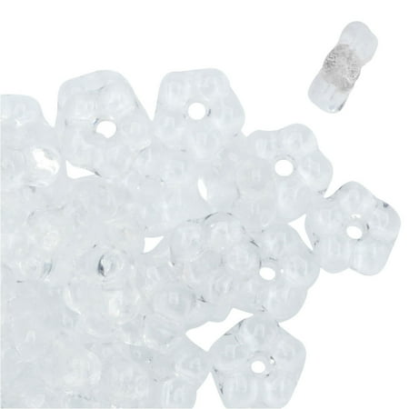 Crystal Spacer - Preciosa Czech Glass, Forget Me Not Flower Spacer Beads 5mm, 72 Pieces, Crystal