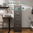 thumbnail image 6 of Hassch 4 Drawer File Cabinet with Lock for Home Office, Metal Filing Cabinet for A4 Legal/Letter Size, Assembly Required, Black, 6 of 8