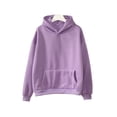thumbnail image 1 of MAWCLOS Chandails à Capuche en Molleton pour Femmes Chandail Uni à Manches Longues Hauts à Capuche Coupe Ample Chandail d'Hiver à Col Violet TG, 1 of 4