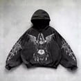 thumbnail image 2 of Gyexs Halloween Gothic Graphic Hoodies Men Washed Pullover Sweatshirt Fall Winter Clothing, 2 of 3
