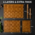 thumbnail image 2 of Juego de tablas de cortar Kikcoin de madera de bambú con ranura para jugo (XL/L/M), 2 of 7