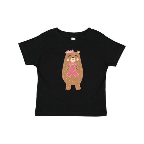 Inktastic Breast Cancer Awareness Pink Ribbon Bear Girls Baby T-Shirt