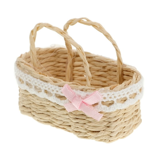 Mini Craft Decor Miniature Handle Basket Doll House Ornaments