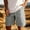 #176-Gray, variant on Mens Sports Shorts Solid Color Casual Elastic Waist Pocket Ice Silk Quick Dry Loose Fit Shorts For Summer Gift