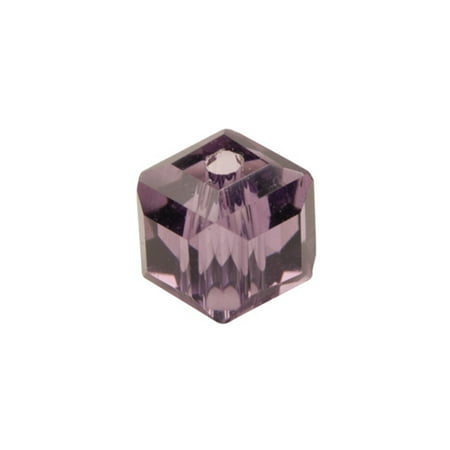 Amethyst Facet Crystal - Crystal Bead, Faceted Cube, Amethyst ,4x4mm 90pcs/Strings (2-String Bundle), SAVE $1