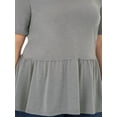thumbnail image 3 of Wright's Women's Plus Size Short Sleeve Crew Neck Classic Peplum Top/Blouse, 1X-4X, 3 of 5