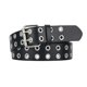 thumbnail image 1 of Cinturones de cuero con ojales para mujer, cinturón negro para mujeres y hombres con agujeros para remaches (negro) JM, 1 of 5