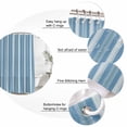 thumbnail image 3 of Sky Blue Stripes Shower Curtains for Bathroom, Waterproof Fabric Bath Curtains Decor, Bath Tub Curtain Farmhouse Vertical Striped Vintage Decorative Shower Curtain Sets with 12 Hooks, 72x72 Inch, 3 of 7
