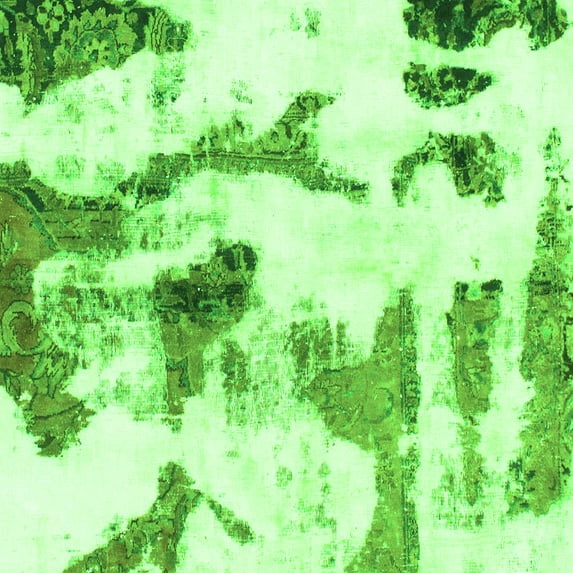 Ahgly Company Indoor Square Abstract Green Modern Area Rugs, 3' Square