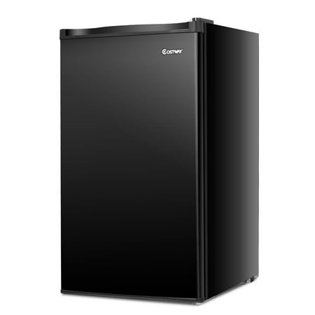 Commercial Door Lock Refrigerator Costway 3.2 Cu.Ft. Compact Refrigerator Mini Dorm Small Fridge Freezer Reversible Door ()
