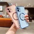 thumbnail image 3 of Compatible with Magsafe Case for iPhone 12,Love Heart Pattern Electroplated Design Soft TPU Shockproof Protective Full Camera Lens Protection Magnetic Case for iPhone 12-Blue, 3 of 7