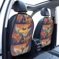 thumbnail image 3 of Pofeuu Colorful Cloud Spotted Dog Print 2 Pack PU Leather Kick Mat Back Seat Protector, Universal Car Seat Back Organizer, Waterproof Backseat Protector For Most Car, 3 of 8