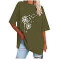 thumbnail image 1 of Camisetas de Manga Corta para las Mujeres Impreso Cuello Redondo Suelto Camiseta, Casual Cuatro Estaciones Blusa para el Hogar, 1 of 3