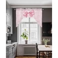 thumbnail image 3 of Pink Bow Swag Valances for Windows, Small Curtains Drapes, Cute Watercolor Girls Cartoon Luxury Kitchen Window Curtains Over Sink Rod Pocket Window Treatment Valance for Bedroom/Bathroom 56"x36", 3 of 5