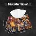 thumbnail image 6 of Lsque Abstract Lion Painting Printed Long Tissue Box Cover Holder, Facial Paper Organizer Dispenser,Triangle with Bottom Belt, PVC Leather Decorative Organizer, 6 of 9