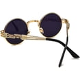 thumbnail image 3 of kachawoo Lunettes de Soleil Rondes Vintage Hommes Noir Rétro Punk Lunettes de Soleil Femmes Été 2018, 3 of 7