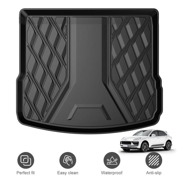 Custom Fit TPE Cargo Liner Trunk Mat for 2014‑2026 Porsche Macan (Does Not Fit Electric Models), All‑Weather Black Rear Cargo Liner, Porsche Macan Automotive Accessories