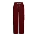 thumbnail image 5 of XAOFW Women Cargo Pants Casual Pocket Pants For Women Everyday Wear Breathable Relaxed Fit Work Trousers Trendy Bottom M, 5 of 5