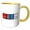 Yellow/White, variant on 3drose, America in Elements from Periodic Table - Chemistry Chemical Science, 11oz Two-tone Yellow Mug