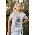 thumbnail image 3 of Eye Providence Dont Trust Illuminati Plus Size Crewneck Graphic Tee Shirt Brisco Brands 2X, 3 of 4