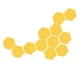 thumbnail image 2 of 12 pegatinas de pared de plástico removibles, espejo flexible hexagonal 3D Oro, 2 of 8