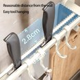 thumbnail image 5 of Wall Mount Kitchen Hook Rack | No Drill Hanging Storage Rod for Pots Pans Spoons Spatulas | 3 Sizes 30cm 40cm 50cm | Beige Aluminum | Space Saving Utensil Organizer, 5 of 7