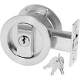 thumbnail image 1 of ORUYROP Pocket Door Lock and Pull Round, Privacy Bed/Bath Door Lock with Key, Recessed 2 Sided Invisible Sliding Door Locks Hardware for 1-3/8 Inch to 1-15/16 Inch Thickness Door (Silver), 1 of 7