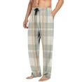thumbnail image 4 of WAENQINLA Men's Plaid Pj Pants Drawstring Elastic Waisted Pajama Bottoms for Christmas Winter Casual Sleep Baggy Pants with Pockets Gray M, 4 of 6