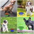 thumbnail image 3 of Collapsible Bowls for Dog, 2 Pack Collapsible Dog Water Bowls for Cats Dogs, Emlimny Portable Pet Feeding Watering Dish for Walking Parking Traveling with 2 Carabiners (Small, Blue+Green), 3 of 7