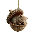 thumbnail image 6 of 8Pcs Forest Animal Acorn Ornaments – Woodland Christmas Decorations Rustic Nature-Themed Acrylic Sleeping Animal Hanging Decor for Tree Home Décor Gifts, 6 of 9