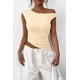 thumbnail image 3 of Remera PRETTYGARDEN Asimétrica Crop Top de Un Hombro M Beige Amarillo, 3 of 8