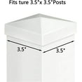 thumbnail image 5 of 4 Packs 3.5inch Vinyl Pyramid Style Fence Post Cap/Vinyl Post Caps for 3.5" x 3.5" Vinyl Fence Post - White PVC/Vinyl, 5 of 6