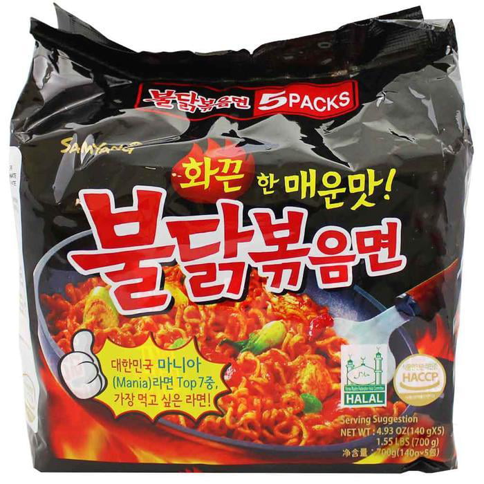 Samyang Spicy Chicken Flavor Ramen Noodles, 4.9 oz (Pack of 5