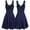 Dark Blue, variant on BLTIBY Womens Gothic Dress Halloween Renaissance Solid Color Punk Dresses Sleeveless Waist Lace Up Vintage Courtwear Dark Blue L