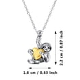 thumbnail image 3 of Sloth Joyería Regalos Collar de plata Sloth Pendientes Corazón Sloth Joyería para Mujeres Hombres Niñas Niños, 3 of 4