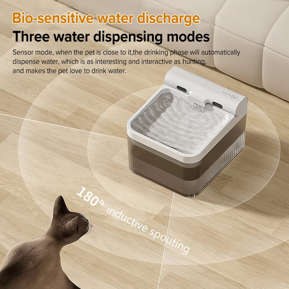 Wireless Cat Water Dispenser, 4L Rechargeable Pet Water Fountain with Motion Sensor, 3 Adjustable Modes, BPA-Free & 6 Filter Cotton - No Cable Restriction for Cats & Dogs