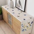 thumbnail image 4 of Blue Floral Table Runner - 48 Inch Long, Kitchen Dining Table Runner Dresser Scarves, Yellow Flower Butterflies Country Plant Farmhouse Decor for Coffee Tables Wedding Party Banquet, 4 of 8