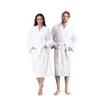 thumbnail image 2 of JMR 100% Cotton Terry White Men & Women Bathrobe, Kimono,Collar, Tie-Belt, Economical Spa/Hotel Robe, 2 of 2