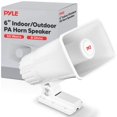 thumbnail image 1 of Altavoz PA Horn Pyle de 6 pulgadas y 50 W para interiores y exteriores, color blanco, 1 of 7