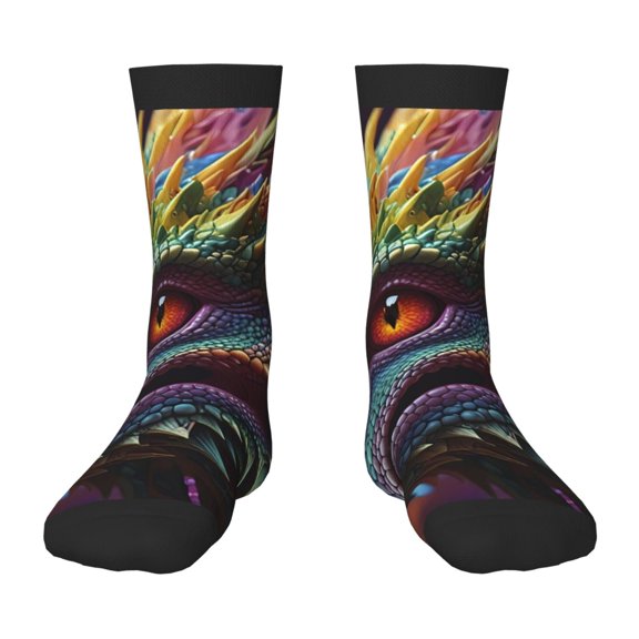 Naloa Colorful Dragon Head Profile Kids Socks Unisex Kids and Toddlers' Crew Socks, ,1 Pairs