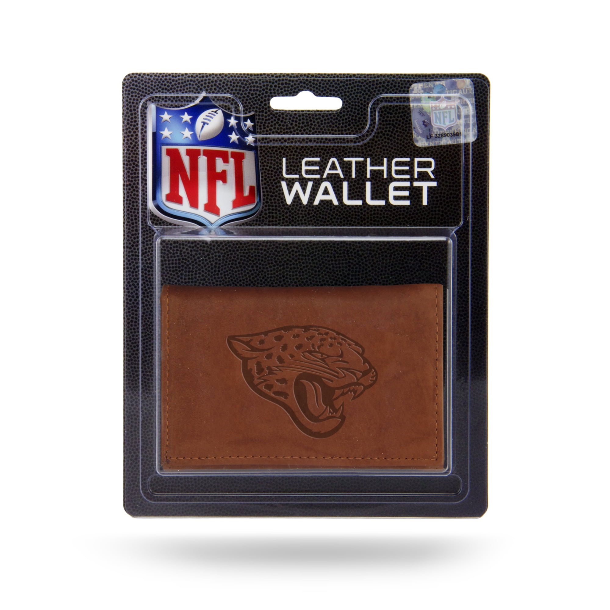 Jacksonville Football Jaguars Embossed Brown Leather Trifold Wallet