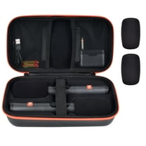 Microphone Wireless Case for JBL PartyBox & Two Mic System, Shockproof Karaoke Microphones Travel Storage Box-Black