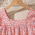 thumbnail image 6 of Hihipz Toddler Girls Dresses Short Sleeve Cherry Printed Cute Bow Dress Kids Girls Summer Square Collar Trendy A Line Dresses,11 -12 Years, 6 of 9