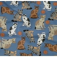 thumbnail image 4 of oneOone Cotton Poplin Twill Medium Blue Fabric Cat Quilting Supplies Print Sewing Fabric By The Yard 56 Inch Wide-XDE, 4 of 4