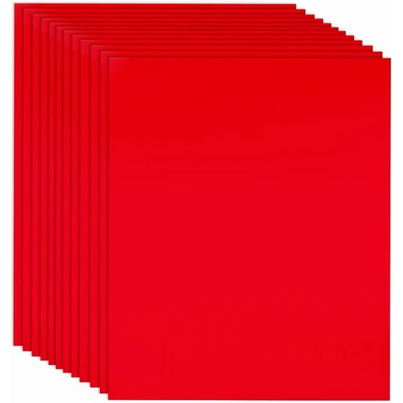 12Pcs Sublimation Transfer Ink Sheets Red Heat Transfer Vinyl HTV 12 x 10 Inch Rectangle PVC Iron on Vinyl Sheet Pack Accessories for T Shirts Hats Clothing Making Crafting Decoration Red DIY
