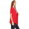 thumbnail image 3 of Moa Collection Women's Casual Comfy Short Sleeve Open Front Draped Sweater Cardigan, 3 of 6