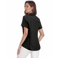 thumbnail image 6 of Zeagoo Short Sleeve Button Down Blouses for Women Tailored Business Work Shirts Summer Tops, 6 of 10