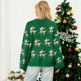 thumbnail image 4 of Women's Christmas-Themed Loose-Fitting Long-Sleeved Pullover Knit Sweater with Deer Print for Casual Holiday Wear,Dark Green,M, 4 of 6