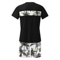 thumbnail image 4 of VBTAPA Mens Beach Short Sets 2 Piece Outfits Tropical Summer Casual T Shirts and Shorts Tracksuit Set with Pockets Black L, 4 of 6
